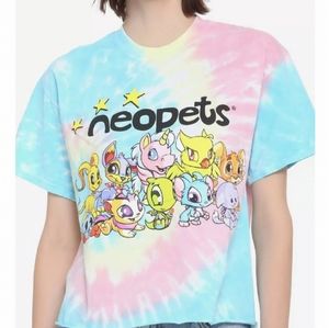 Neopets Group Tie-Dye Girls Crop T-Shirt